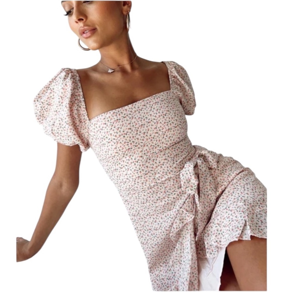 Princess Polly Pink ditsy Annie mini dress size 4